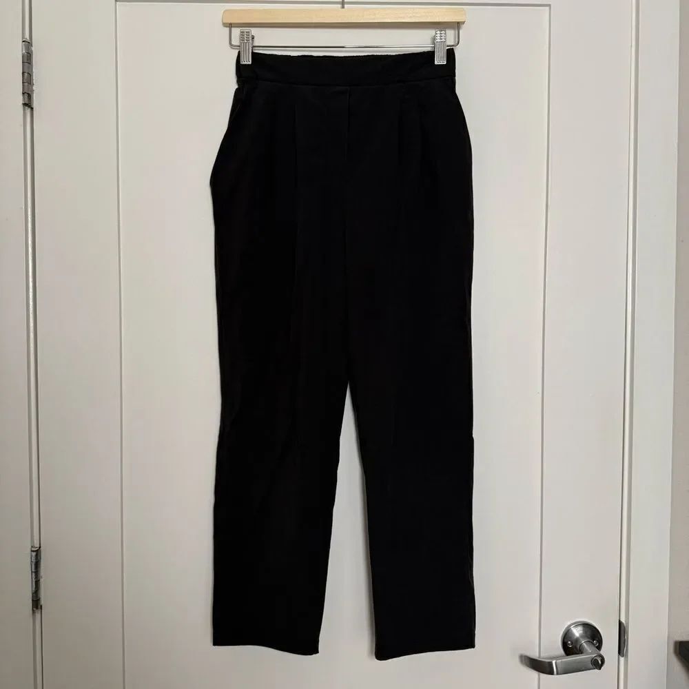 Lululemon Your True Trouser Pants Womens Sz 4 Black High Rise Pleated Athleisure